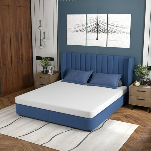 BIQWBIC 5 Inch Gel Memory Foam Mattress, King Size Bed, Fiberglass Free, CertiPUR-US Certified, Bed-in-a-Box, Cool Sleep & Comfy Support