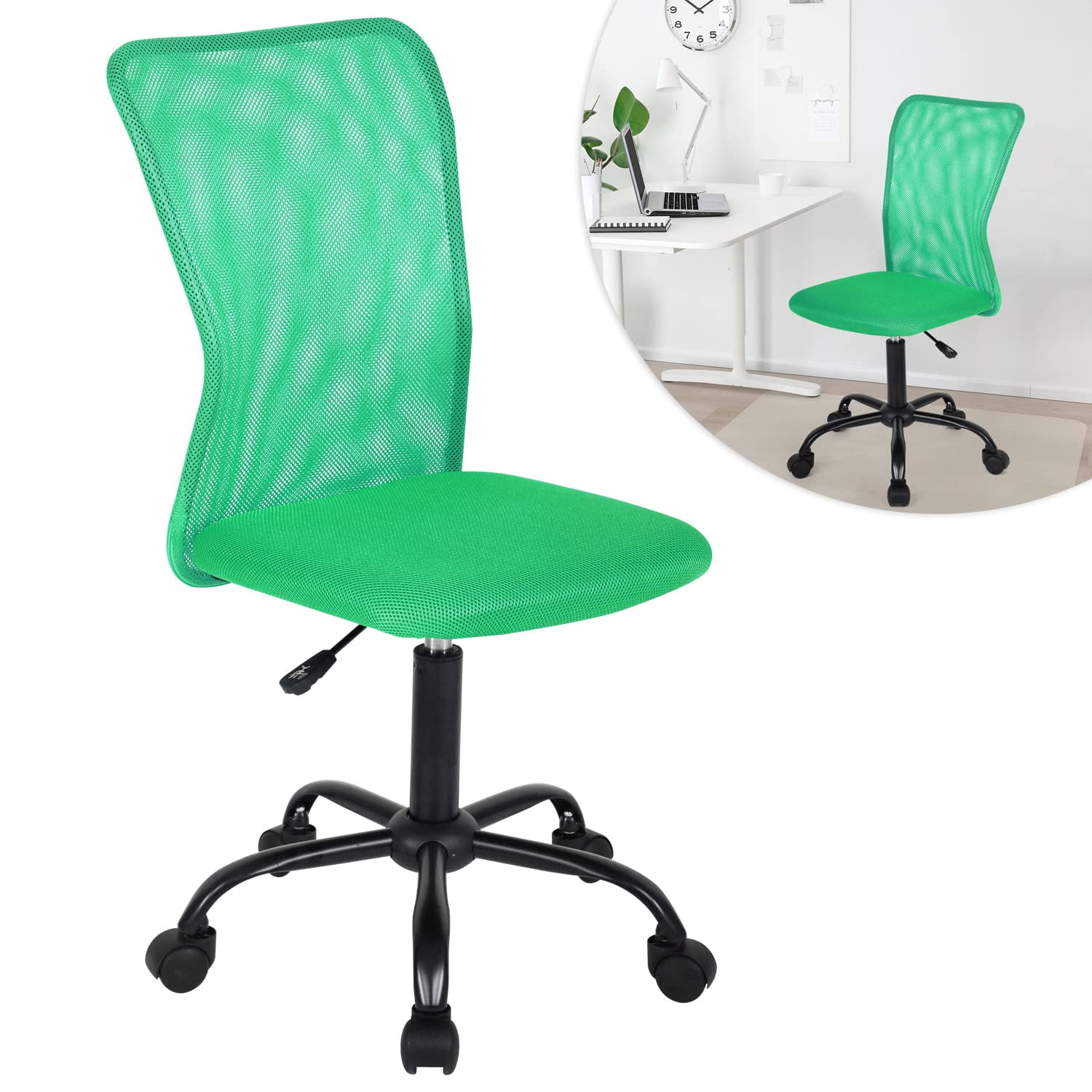 Adjustable Black Mesh Executive Office Chair with Lumbar Support