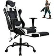 thumbnail image 1 of BIQWBIC Ergonomic Gaming Chair for Teens - Adjustable Game Chair with Headrest, Footrest & Lumbar Support, White, 1 of 5