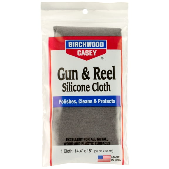 BIRCHWOOD CASEY Gun & Reel Silicone Single Cloth | Lightweight Cotton 11"x14" Cleaning Rag for Gun, Sporting Equipment & Precision Instruments