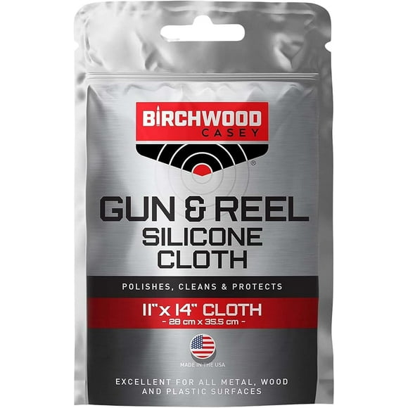 BIRCHWOOD CASEY GUN & REEL SILICONE CLOTH CLEANING CLOTH 14.4"X 15"