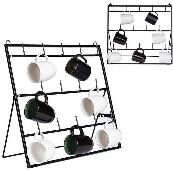 BIRDROCK HOME 14-Hook Mug Rack - Free Standing or Wall Mountable