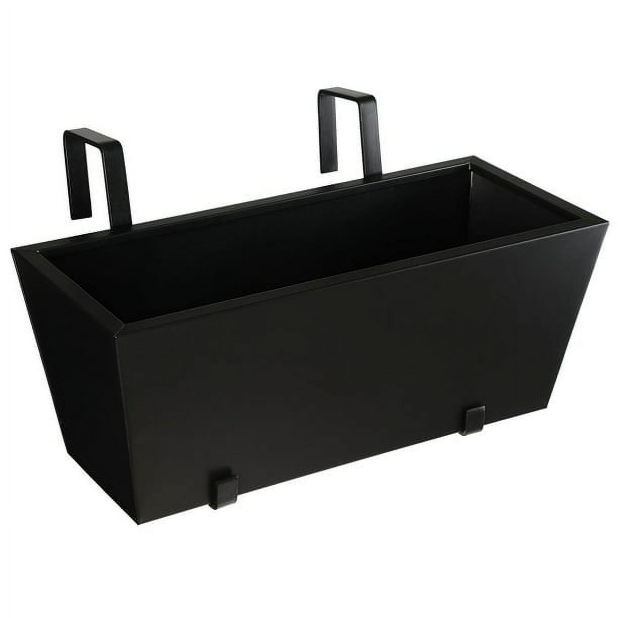 BIRDROCK HOME 1pk Metal Railing Planter Black