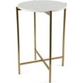 thumbnail image 1 of BIRDROCK HOME Folding Side Table with Marble Top - Gold Legs, 1 of 5
