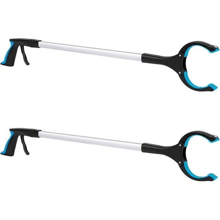 BIRDROCK HOME Reacher Grabber Pick Up Tool with Magnets - 2 Pack - Blue
