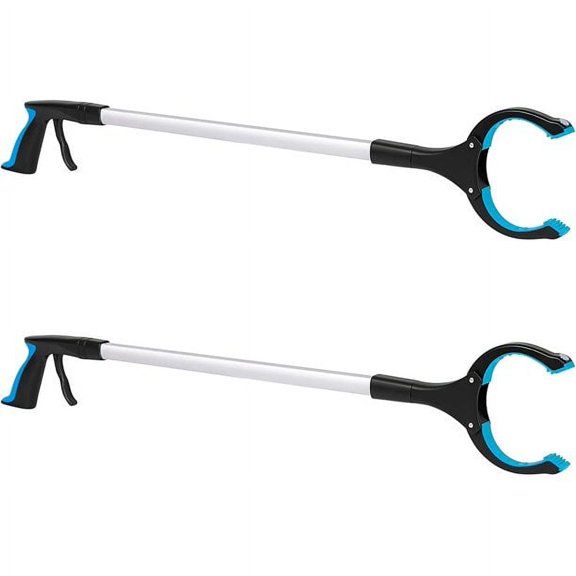 BIRDROCK HOME Reacher Grabber Pick Up Tool with Magnets - 2 Pack - Blue