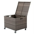 thumbnail image 1 of BIRDROCK HOME Rolling File Box - Storage Cabinet with Wheels - File Organizers Boxes - Synthetic Rattan Wicker Office Decor - Home Office (Tan), 1 of 3