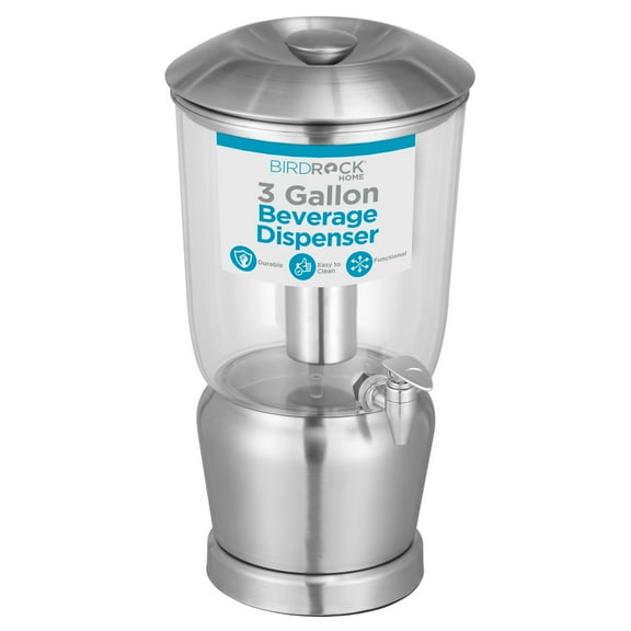 BIRDROCK HOME Stainless Steel 3 Gallon Ice Container Spigot Beverage Dispenser