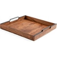 thumbnail image 1 of BIRDROCK HOME Wooden Serving Tray with Handles - Square, 1 of 6