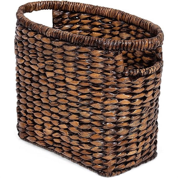 BIRDROCK HOME Woven Seagrass Magazine Basket - Brown Wash