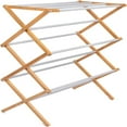 BIRDROCK Wooden Clothes Drying Rack 3 Tier WaterResistant Wood