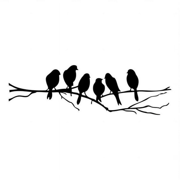 BIRDS ON A WIRE Wall Stickers Birds Wall Stickers quote vinyl wall sticker sitting room sofa wall bedroom art decoration wallpaper decal Black