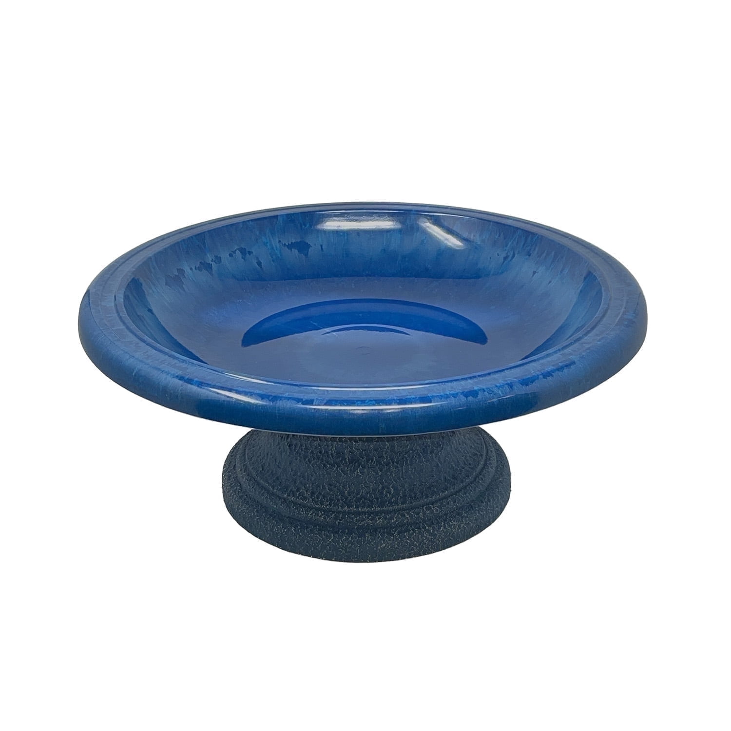 Birds and Beyond Azure Blue Lightweight Freestanding Clay Bird Bath ...
