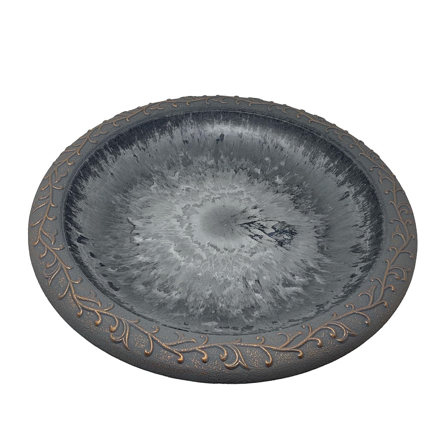 BIRDS and beyond 19'D Dove Gray Birdbath Bowl