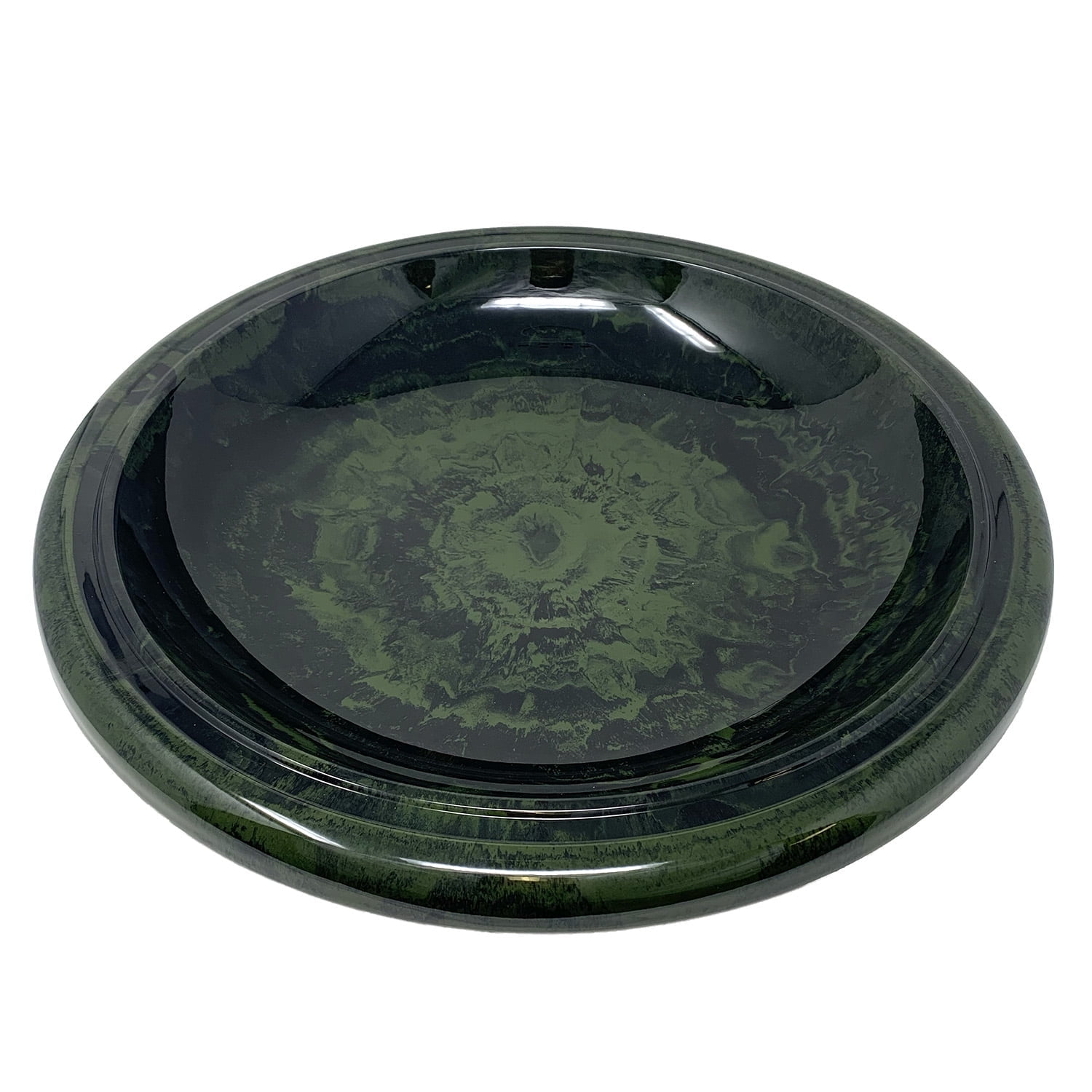 Hunter Green 19" Glossy Fiber Clay Birdbath Bowl