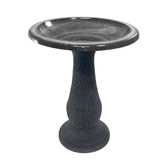 Birds and Beyond 24-Inch Freestanding Lightweight Clay Bird Bath Basin with Bowl