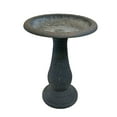 thumbnail image 1 of BIRDS and beyond 24"H Dove Gray Fiber Clay Birdbath, 19"D x 21"H Base, 1 of 11