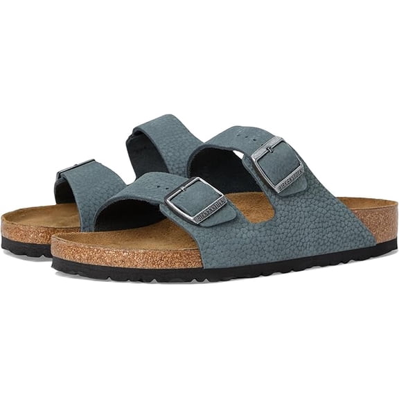 BIRKENSTOCK 1029790: ARIZONA SFB SUEDE LEATHER SANDALS, BASALT GRAY, 43 EU