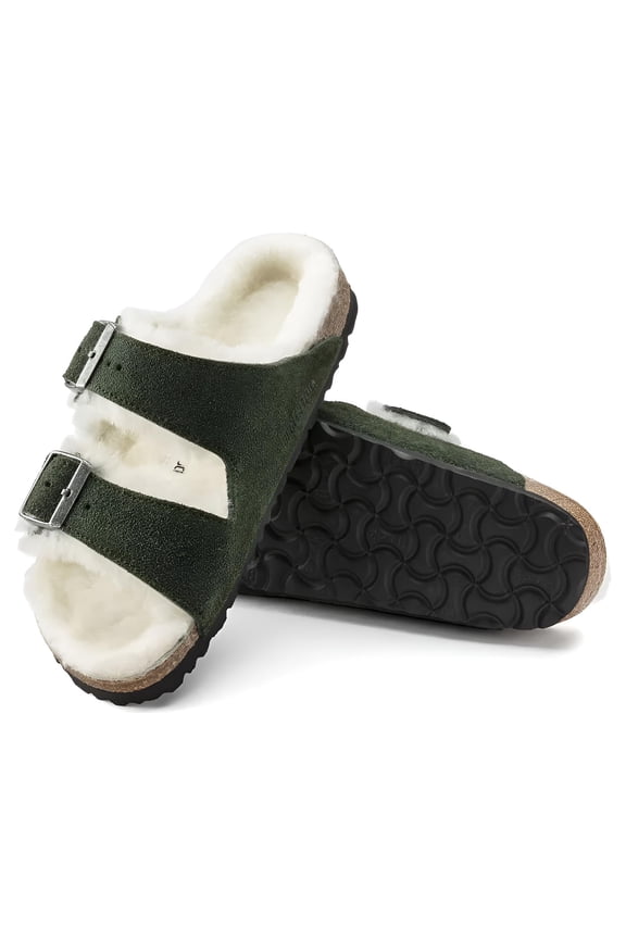 Arizona Shearling-Lined Suede Sandals - Cozy Comfort for Warm Winter Days - Multiple Color & Sizes