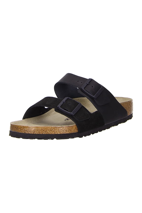 Arizona Split Color-Block Leather Sandals - Monochrome Chic with Premium Craftsmanship