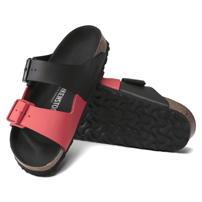 Birkenstock Arizona Split Birko-Flor Black/Poppy Red Sz 10 Mens Birkenstock Arizona Split Birko-Flor – Walking Depot main image 4