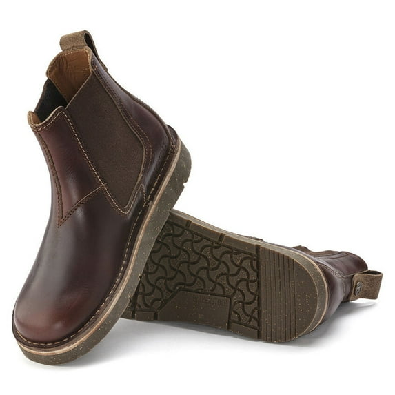 BIRKENSTOCK Birmingham Slip On - Rustic Chelsea Boot with Deep Blue Footbed, Premium Horween Leather, Made in Germany - Multiple Sizes & Colors