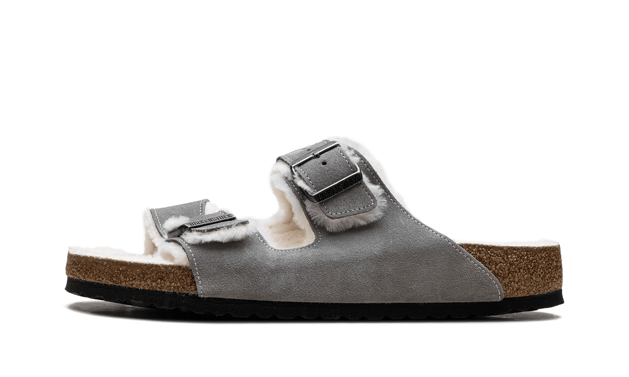 BIRKENSTOCK MENS Arizona Shearling "Stone Coin - Wide Fit" 1017402 Stone Coin 1017402 Stone Coin from Stadium Goods
