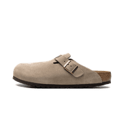 BIRKENSTOCK Women's Boston Soft Footbed Suede Leather Clog, 40, Grey