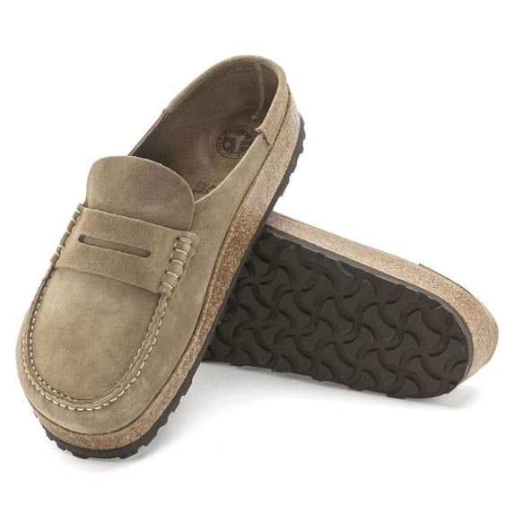 BIRKENSTOCK Naples Suede Leather Clogs - Moccasin Comfort with Striking Stitching and Cushioned Cork-Latex Footbed - Multiple Colors & Sizes