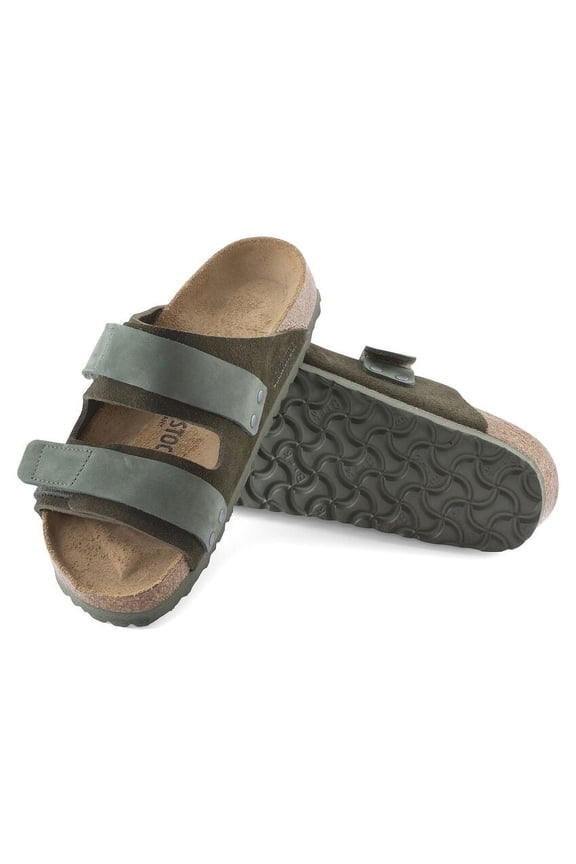Uji - Sporty Comfort in Nubuck and Suede Leather, Individually Adjustable Fasteners, and Anatomically Shaped Cork-Latex Footbed Multiple Colors & Sizes