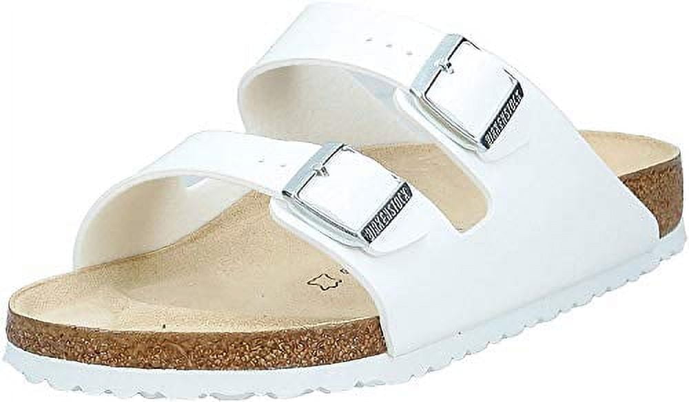 BIRKENSTOCK Unisex Arizona Leather Sandal, White Birko Flor, 45 R EU