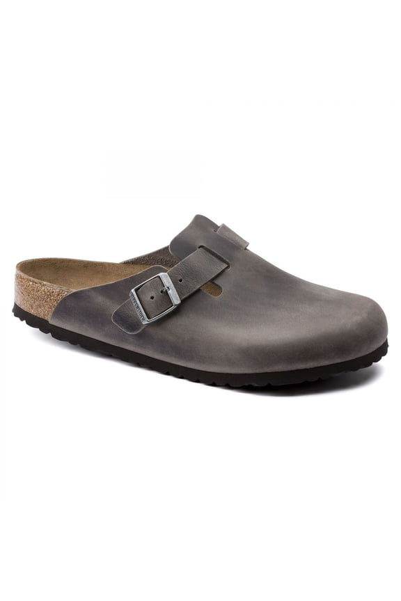 Unisex Boston Soft Footbed Iron Oiled Leather (Narrow width) - 1013256 Iron