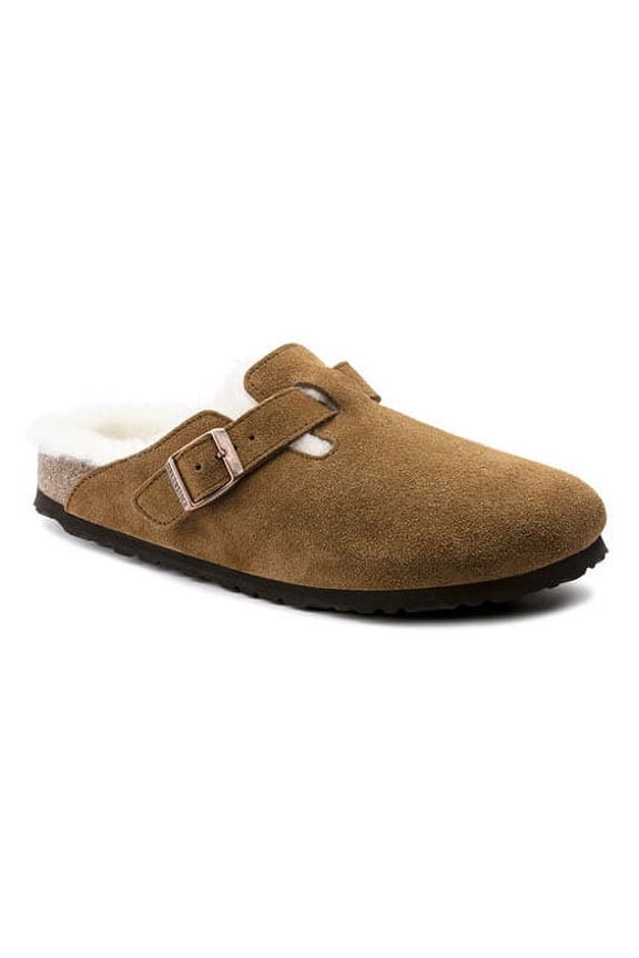 Women's Boston Shearling Clog Mink Suede/Natural Shearling - 1001140