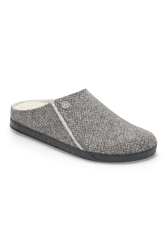 Zermatt Shearling Wool Felt Clogs Herringbone Gray