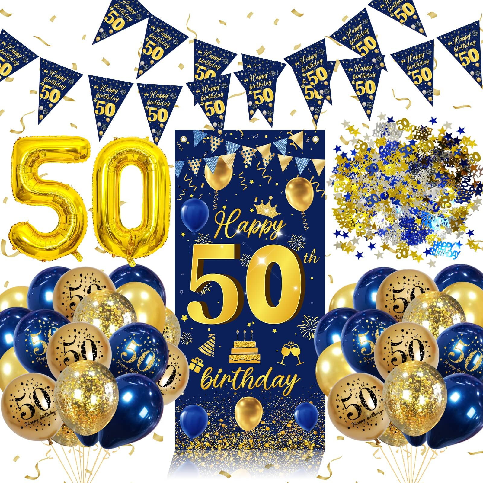BIRLON 50th Birthday Decorations, Men Birthday Party Supplies, Happy