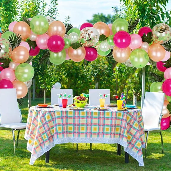 BIRLON 83 Pcs Hawaiian Themed Party Decorations for Wedding, Baby Shower and Birthday, with Simulated Leaves and Confetti Balloons