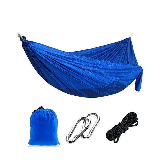 BIRLON Blue Nylon Camping Hammock, with 2 Steel Buckles and Rope, 106.3 x 55.1 inches Single Hammock