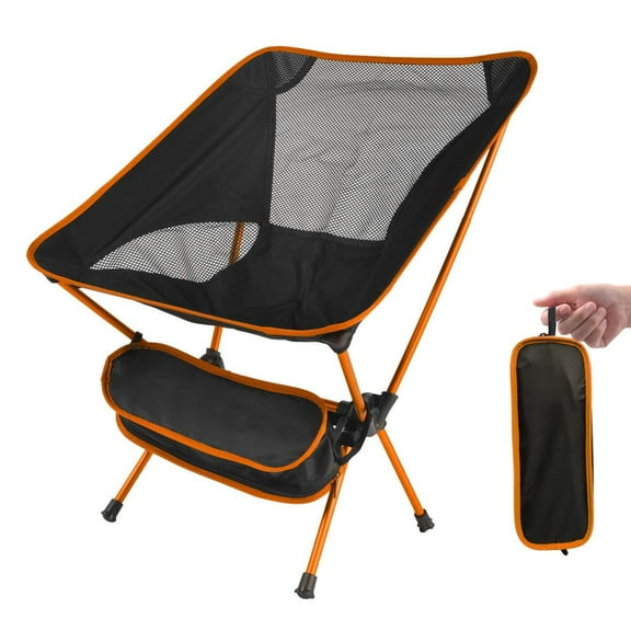 BIRLON Camping Chair, Orange Outdoor Portable Foldable Chair
