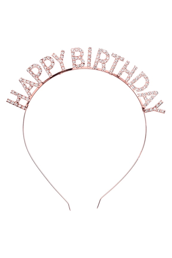 Rose Gold Happy Birthday Party Headband, 6.3 inch, by Way To Celebrate