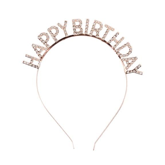 Rose Gold Happy Birthday Party Headband, 6.3 inch, by Way To Celebrate