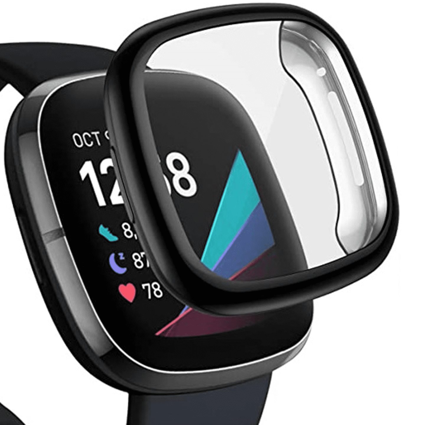 JETech Screenprotector Voor Fitbit Versa 4 En Sense 2 – 6 Stuks Flexibele TPU-folie, Anti-kras, Zelfherstellend, HD-helder, Met Installatiehulpmiddelen – Bijna Onzichtbaar Na Aanbrengen