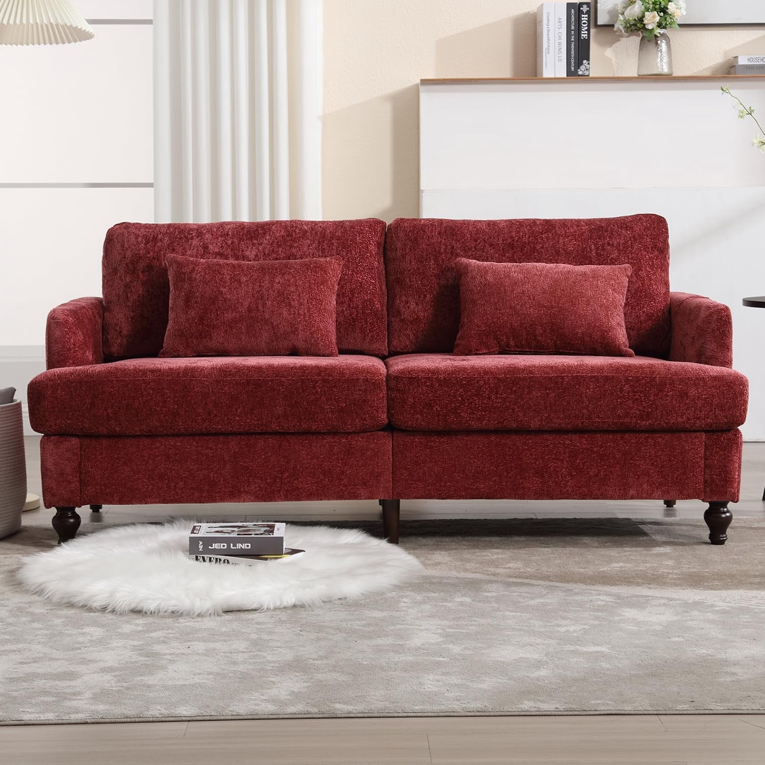 BISHE 69" Loveseat Sofa with Extra Deep Seats, Mid Century Modern ...