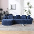 thumbnail image 1 of BISHE 99" Oversized L-Shaped Sectional Sofa with Chaise, 3 Seater Boucle Cloud Couch, Modular Sleeper Sofa for Living Room, Plush Deep Seat Sponge Couch, Left-Hand Facing, Blue, 1 of 9
