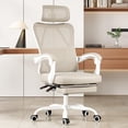 thumbnail image 1 of BISHE Ergonomic Office Chair with Footrest & Adjustable Headrest, Reclining Computer Chair with Customizable Lumbar Support, Breathable Mesh Back & Seat, 360° Swivel Wheels, Khaki, 1 of 8