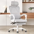 thumbnail image 1 of BISHE Ergonomic Office Chair with Footrest & Adjustable Headrest, Reclining Computer Chair with Customizable Lumbar Support, Breathable Mesh Back & Seat, 360° Swivel Wheels, Gray, 1 of 8