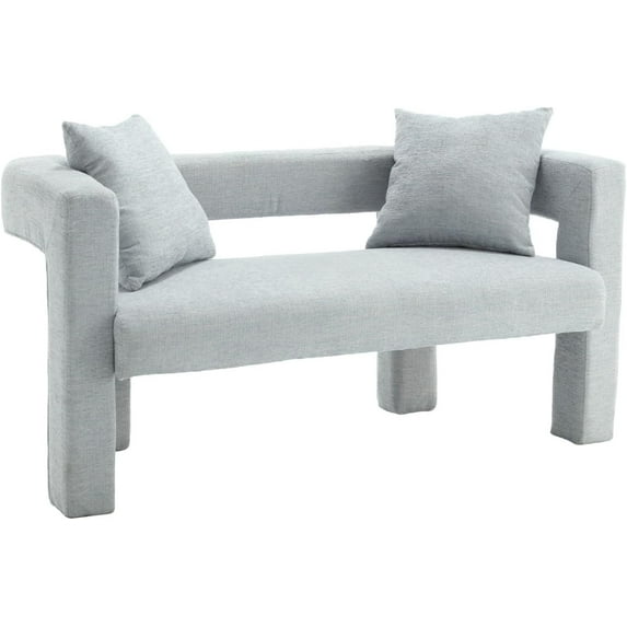 BISHE Modern Chenille Loveseat Sofa, Plush 2-Seater Couch for Small Spaces, Upholstered Accent Sofa Bed with Soft Fabric, Compact Apartment Sofa for Living Room & Bedroom, Mint Green