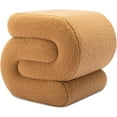 thumbnail image 1 of BISHE Modern S-Shaped Ottoman, Upholstered Footstool Bench for Bedroom, Living Room, Makeup Room or Entryway, Soft and Stylish Pouf Stool or Shoe Bench (Coffee Teddy), 1 of 8