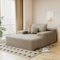 thumbnail image 1 of BISHE Oversized Upholstered Sofa Bed with 3 Pillows, 68" Corduroy Chaise Lounge Sleeper Couch, Fully Compressed Foam Loveseat for Apartment, Living Room, Bedroom, Camel, 1 of 8