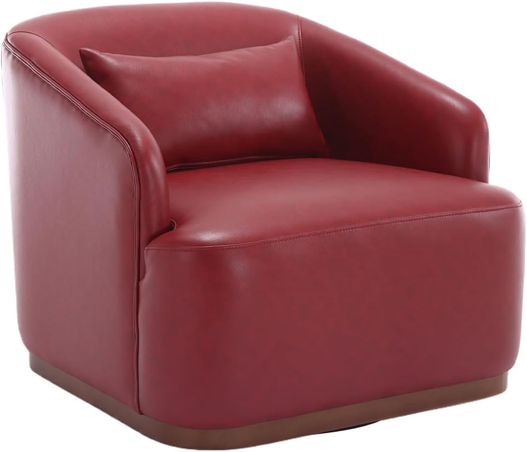 BISHE Swivel Accent Chair, Comfy Boucle Barrel Chair, 360 Degree Swivel ...