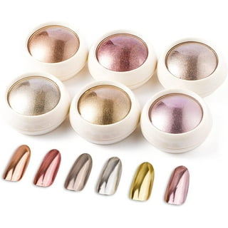 Chrome Nail Powder - Holographic Gold Nail Powder 6 Colors Mirror and  Bubble Effect Nail Art Decoration Manicure Pigment SetC